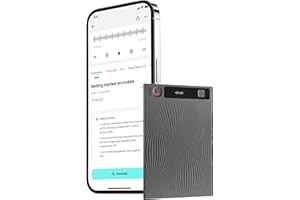 Mobvoi TicNote - Grabadora de Voz IA 64GB con Memoria, Estuche, Control por App, 100+ Idiomas con IA “Shadow“, Grabadora Digital para Llamadas, Clases y Reuniones