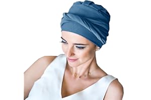 CAREBELL - Turbante Oncológico para quimioterapia/Ideal para Pacientes con pérdida de Cabello/Protección para Alopecia/Diseño Confort Acero/Cómodo y Transpirable/Tejido de bambú.