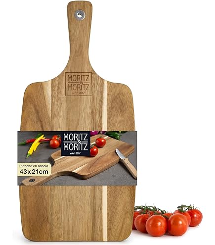 Planche à Découper En Acacia Samhita - 38x18cm Avec Poignée Antidérapante