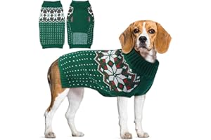 KATZINST Pull Chien Petite Taille, Pull Noel Chien, Manteau Pull-Over tricoté à Col Roulé Pull-Overs pour Chiens, pour Petit Moyen Grand Chien Chiot, Labrador, Bulldog français, Yorkies, Chihuahua, Vert