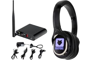 Beatfoxx SCBS-41 Silent Disco V2 Band Set - Silent Rehearsal Set mit 4 Kopfhörern und 1 Sender - für leise Bandproben - platzsparend - beliebig erweiterbar - inkl. Ladenetzteil