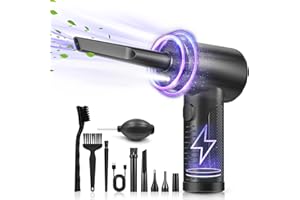 BSTHP Spolverino ad Aria Compressa, Aria Compressa Elettrico, Spolverino Elettrico ad Aria, 3 Velocità di Ingranaggio 51000 Rpm, Soffiatore D'aria Senza Fili Ricaricabile per Tastiera Auto Casa Ufficio