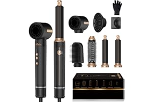 ‎ATOPSKINS Atopskins 7 in 1 Airstyler, Professioneller Haarstyler Set, 110000 U/Min, 1400W, Hairstyler, Rundbürstenföhn, ockenstab Auto-Wrap, Glätteisen, Ionen Föhn, Zum Styling, Volumisieren, Locken und Glätte