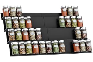 NCKIHRKK Juego de 8 Especieros para Cocina, Organizador Especias Cajon para Cocina Apto para 24 Tarros de Especias, Especiero Cajon para Cocina, Encimera, Armario, Estante, 4 Niveles