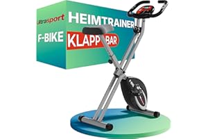 ‎ULTRASPORT Ultrasport Heimtrainer Fahrrad Klappbar I Hometrainer Fahrrad Klappbar Extra Leise bis 130 KG mit Komfort-Sattel I Ergometer Heimtrainer, Fitnessbikes, Indoor Bike, Trimmrad