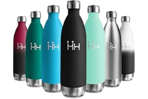 KOLLYKOLLA Cantimplora Termica 1L, Botella Termica sin BPA, Botella de Agua Acero Inoxidable Reutilizable con Doble Pared, Termo Agua para Colegio, Oficina, Senderismo, Deporte, Viajes, Interior o Exterior