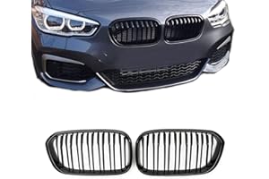 Gangying Calandre noire F20 F21 Pour BMW Série 1 F20 F21 Grille 2015 2016 2017 2018 Double pont Noir brillant