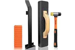 NAACOO Laminate Floor Installation Kit - Tapping Block for Vinyl Plank, Knock 1-2 Times, Heavy Pull Bar, 40pc Spacers, Rubber Mallet - Professional Tools