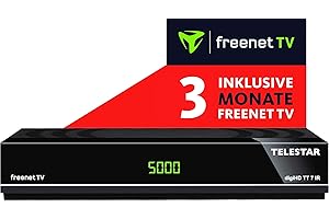 TELESTAR digiHD TT 7 IR – DVB-T2 & DVB-C Combo-Receiver (Kabelreceiver und DVB-T2 Receiver in einem, Aufnahmefunktion, Mediaplayer) – Schwarz