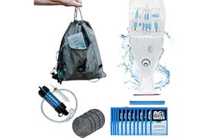 Puribag Filtre à eau à gravité Pro Kit - Système de filtration d'eau portable 4 en 1 pour la randonnée, le camping et les urgences - S'accroche n'importe où, filtre l'eau