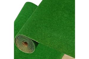 YANJINGHE Tappeto Erboso 100x41 cm, Prato Verde Sintetico Artificiale, Modellino Ferroviario, Nylon Floccato per Modellismo Paesaggistico, Tagliabile (Verde Scuro)