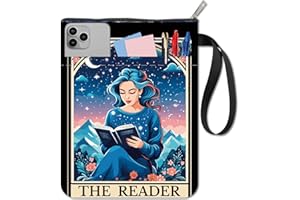 CRASPIRE Custodia per Libri di Lettura in Tessuto Lavabile con Stampa A Forma di Stella Luna e Cielo Stellato con Cerniera e Tasca Extra per Libri di Testo Compagni di Classe Accessori per Lettori.
