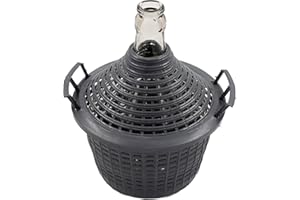 WYSKONT Gärballon mit Kunststoffkorb, Glasballon, Gallone, Weinballon, Weinmacher Set, Gärbehälter, Glasflasche für Gärung Weinherstellung, Flasche, Fermentation, Weinballon zubehör, Glasgärballon 10l