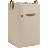 Ocean Home Textile Gathered Beige Color Laundry Basket 36 x 36 x 57 cm