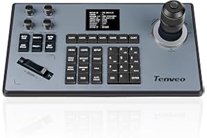 Tenveo PTZ kontroler z joystickiem, wysokiej jakości joystick zmienna prędkość 4D, obsługa PoE Visca Over IP RS422 RS485 RS232 Pelco-D/P do kościoła/wydarzenia/OBS/Vmix/Live Streaming