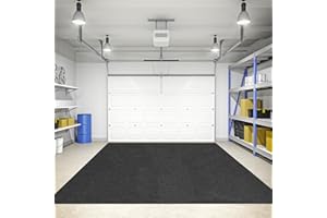 TANGZON Large Garage Floor Mat, Absorbent Oil Water Mud Garage with Double-sided Tape, Washable & Reusable Parking Mat Flooring Rug for Gym Shop Patio Entryway Floor (253 x 221 cm)
