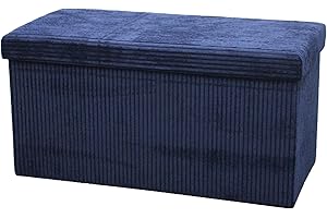La Maison Large Ottoman Foldaway Storage Blanket Toy Box Bench Corduroy Pouffe Footstool Ottoman