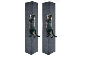 MIAOGE[200 cm x 40 cm] Tappetino antigraffio autoadesivo per gatti, tiragraffi di ricambio (grigio scuro, 2 pezzi)