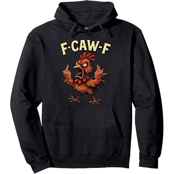 Sweat à Capuche Humour Poulet F-CAW-F - Marques Gildan Etc., Unisexe, Tailles S à 5X, Neuf Sans étiquette