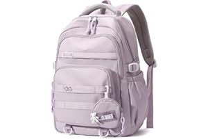 Amythe Zaino Scuola Media e Superiore Ragazza, Zaino Viaggio Donna Zainetto Casual Moda Impermeabile Grande, Zaino per Laptop da 15.6 pollici, Viola
