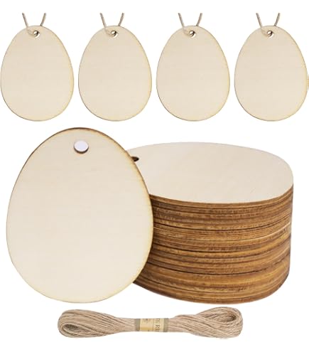 20 Stück Holzscheiben Zum Bemalen - Unbehandelt, Mondform, Ca. 4x2,5 Cm, Für Deko & Basteln