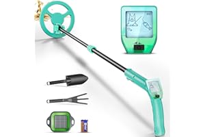 TLPEMN Détecteur de Métaux pour Enfants, Hauteur Réglable (16-33 Pouces) avec Pelle et Râteau, Indication Sonore et Écran LCD pour Détecter Les Pièces de 10CM de Profondeur et l'or (IP68 et Matériau ABS)