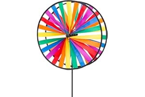 HQ Design Windspiration - Magic Wheel, UV-beständige und wetterfeste Windspiel Deko für Garten, Terrasse und Balkon, inklusive Standstab (Duett)