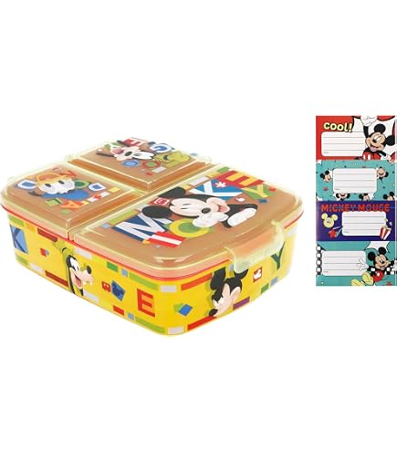Brotdose Mit Namen – Mickey Maus & Donald Duck Motiv, Superleicht, 1 Fach (ca. 16,8x13,5x6,2 Cm)