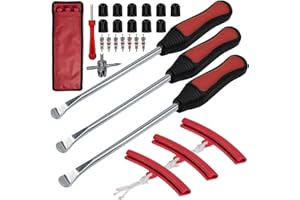 Panngu Montiereisen Reifen Werkzeug für Motorrad, Fahrrad und Scooter Reifenmontage Werkzeug mit Tragbar Reifenheber - Rot