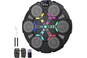 Uezeth Machine de Boxe Musicale Bluetooth Intelligente, Cible de Boxe Intelligente Murale, Chargement USB, équipement d'entraînement de Boxe, Cadeaux pour Enfants, Adultes