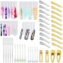 Stampo Per Muffin Da Forno Cayway 29 Pz Stampo In Resina Siliconica - 4 PCS Stampi Per Capelli E 24 Pz Forcina Per DIY Gioielli Hair Clip Resin Mold Silicone Morbido Antiaderente