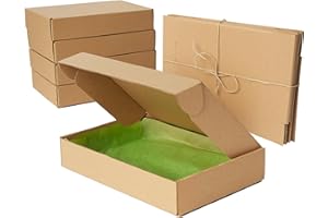 VAMAJOO Scatola Cartone 8Pcs - Regalo Con Coperchio - Per Spedizioni - Piccole - 24x16x4,5cm