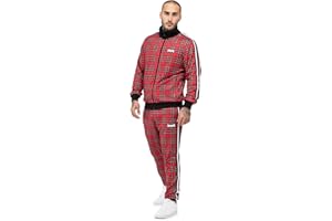 Lonsdale M?ski dres treningowy w?ski krój Royal Stewart, czerwony/czarny/bia?y/tartan, L, 117635, czerwony/czarny/bia?y/tartan, L