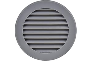 Steinberg14 Grey 100mm Air Vent Cover with Insect Mesh - 4 inch Round Air Vent Covers for Walls and Ceilings - Air Vents for Interior Walls - Plastic Ventilation Grille