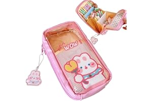 LILOVE Trousse Kawaii – Jolie Trousse esthétique pour Filles, Grande capacité, Durable, Fournitures Scolaires pour Adolescentes, Peut contenir Plus de 60 stylos-Couleur Rose