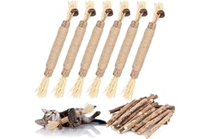MarverFace 21 Stück Katzenminze Sticks und Spielzeug - 15 Matatabi Sticks, Kaustangen für Katzen Zahnpflege - Natürlich und Sicher