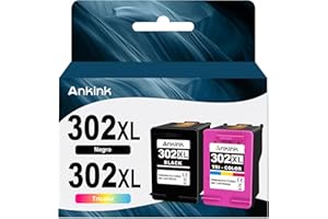 ANKINK Cartucho de Tinta Remanufacturado Reemplazo de HP 302XL 302 XL para Impresora 1110 2130 3630 3632 3634 3636 3637 4520 4522 4524 4525 4526 4527 4528 3830 3831 3833, Negro Tricolor Paquete de 2