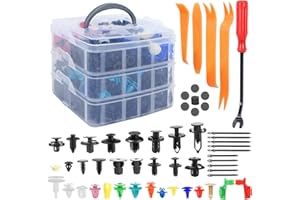 YZZAOO 925 Pezzi Rivetti in Plastica per Auto, Universali Rivetti Plastica Auto, Rivetti Targa Auto con Strumenti di Smontaggio e Scatola di Immagazzinaggio