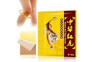MOSKESON Tiger Patches - Chinese Red Tiger Plaster, Back Patch Ultra Strength Heat Patches for Muscle Joint of Knee Neck Shoulder 5 Packs 8 Each