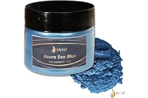 Peinture époxy métallisée (Azure Sea Blue (20 g)), poudre de mica AArtsZ , peinture époxy, pigment, pigments de couleur, poudre pigmentée pour qualité cosmétique, couleur savon