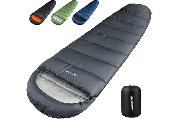 Forceatt Sac de Couchage, 5℃~25℃ pour 3-4 Saisons Ultraléger Sac Couchage Momie pour Adultes, Compact Sac Couchage Sarcophage Grand Froid pour Voyage, Camping, Randonnée