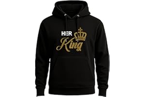 Quick Printing King Queen Couple Matching Hooded Sweatshirt, Matching Couple Hoodie