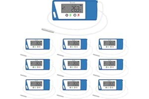 THERM LA MODE ThermElc Data Logger di temperatura, registratore di temperatura con sensore esterno, PDF & EXCEL Report, USB Data Logger Big Screen, Allarme LED, 35000 letture, impermeabile, calibrato per refrigo
