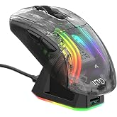 ATTACK SHARK X2 Pro Kablosuz Gaming Mouse, Şarj İstasyonlu, Sessiz Bluetooth Oyuncu Mouse, Tri-Mod (BT5.0/2.4G/Fillaire) Ergo