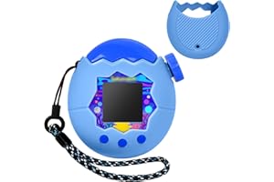 ANKHOH Case for Tamagotchi Paradise Soft Silicone Cover, Protector Sleeve Skin for Virtual Pet Game Machine with Detachable Lanyard Portable Anti-Drop Holder (Blue)