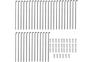 OUKENS Radios de Bicicleta, 36 Piezas/Juego de radios de Acero para Bicicleta de montaña, 259/261 mm con pezones, 5 Colores