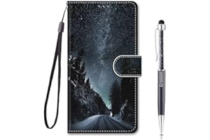 Grandoin Funda para Xiaomi Redmi Note 10 4G/ Note 10S, Colorida PU Cuero Case Cuerpo Completo Carcasa Protectora Cartera Soporte Plegable Función Cierre Magnético Fundas Case Cover (Cielo Estrellado)