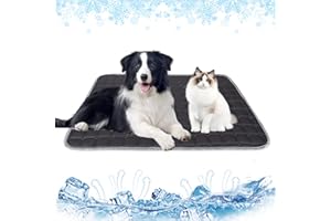 JODSEN Dog Cooling Mat 100 x 70cm Summer Self Cooling Mat for Dogs Puppy Cats Small Animal Rabbit Squirrel Ice Silk Pet Self Cooling Mats Pet Cooling Blanket Keep Cool Pad for Sofa Floor Car Seat Dark Gray