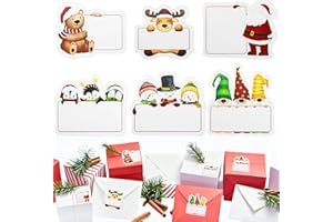 Coicok 180 Pièces Etiquette Cadeau Noel, Autocollant Noel Étiquettes Adhésives de Noël, Décoration de Stickers pour Decoration Cartes de Vœux Sacs Cadeaux Enveloppes