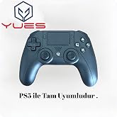 YUES PS5 Uyumlu Kablosuz Oyun Kolu, Bluetooth Joystick, DualSense Tarzı, Titreşimli, Şarjlı, Siyah, 2 Yıl Garanti